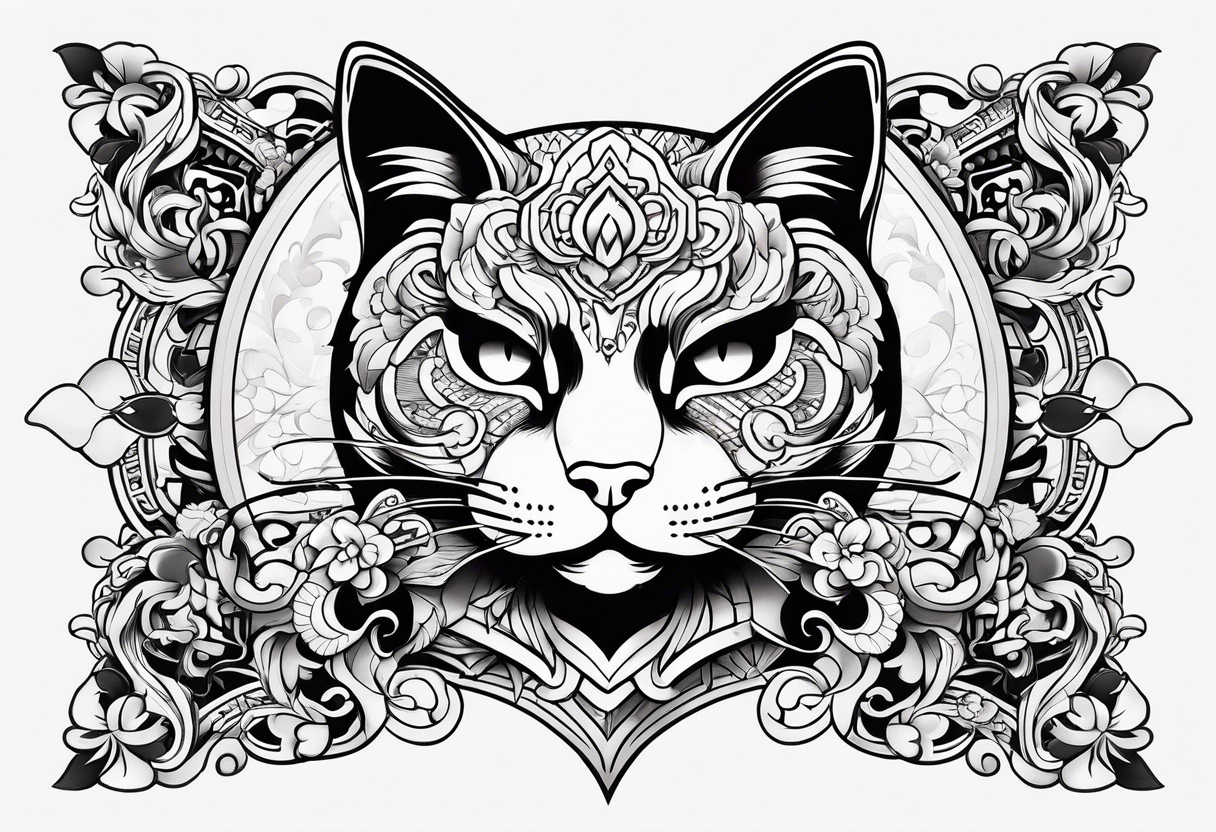 Lucky cat tattoo idea