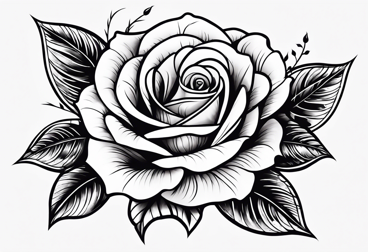 a beautiful rose tattoo idea