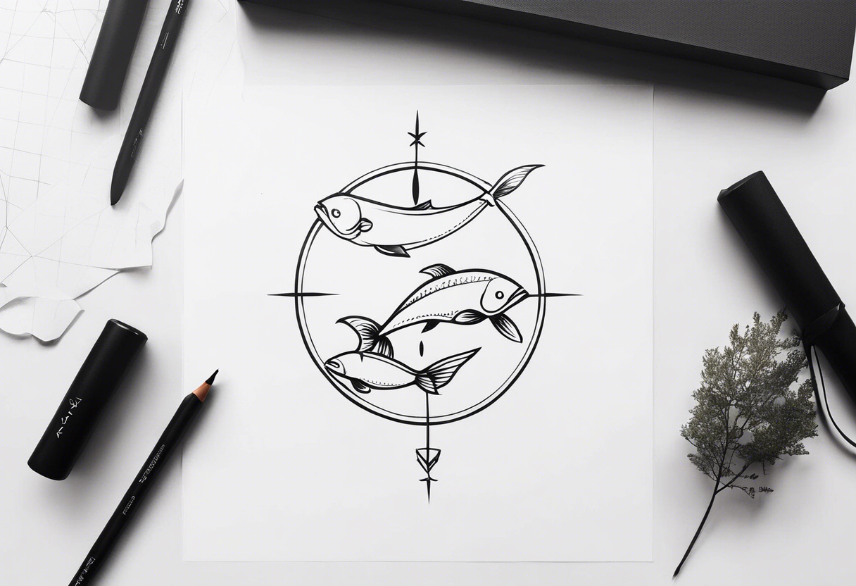 pisces tattoo with a maculine touch tattoo idea