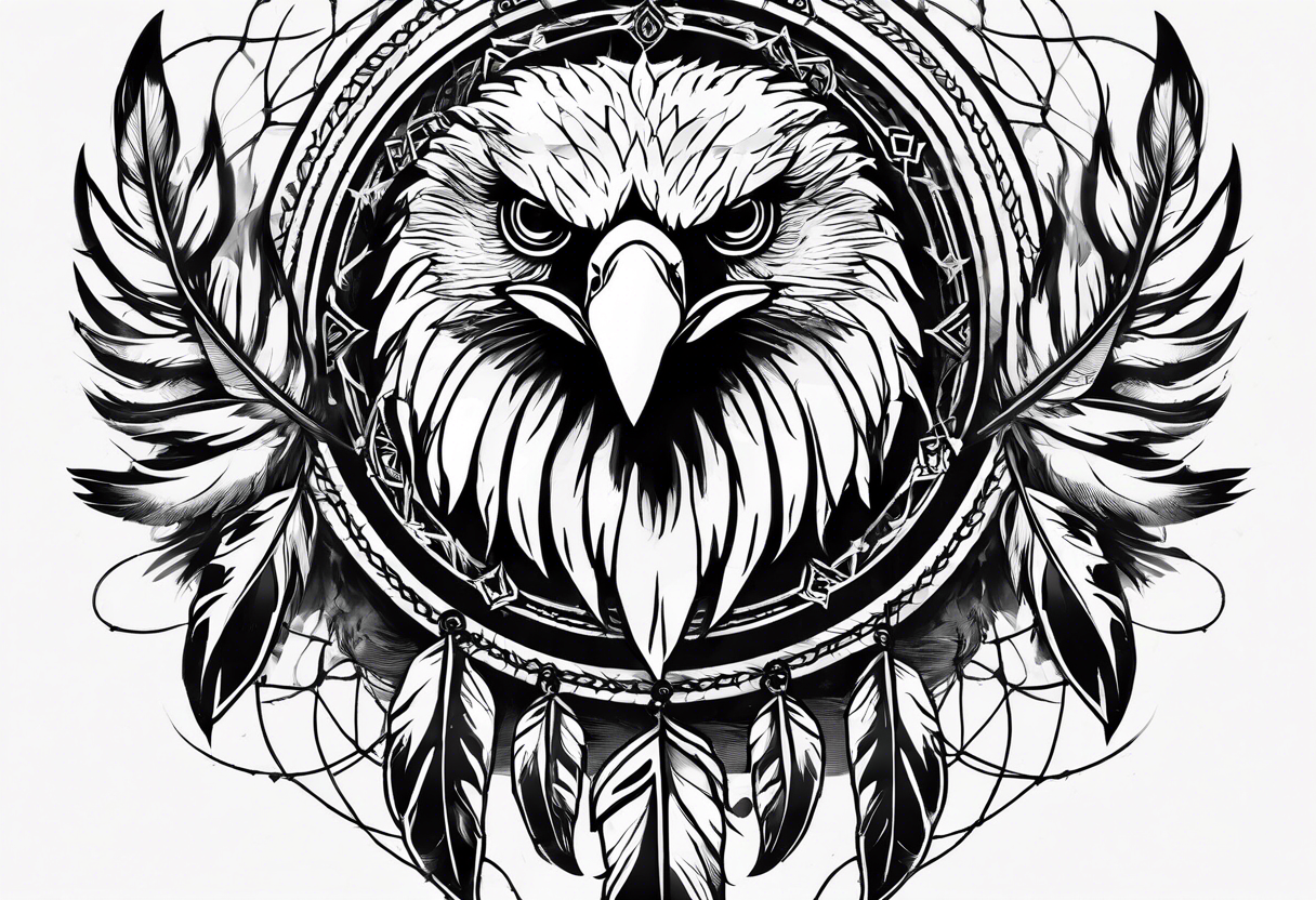 dreamcatcher eagle feathers tattoo idea