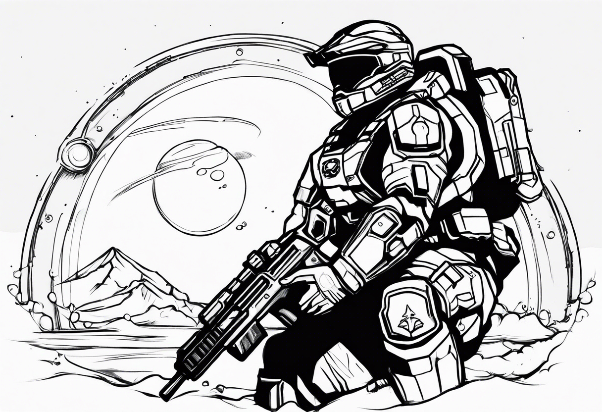 Halo 3 Marine reaching for the sky tattoo idea tattoo idea