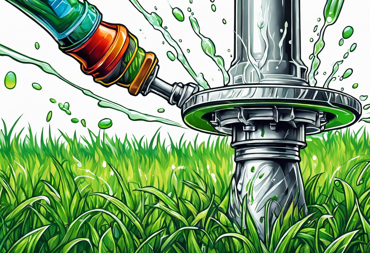 lawn sprinkler with green grass tattoo idea