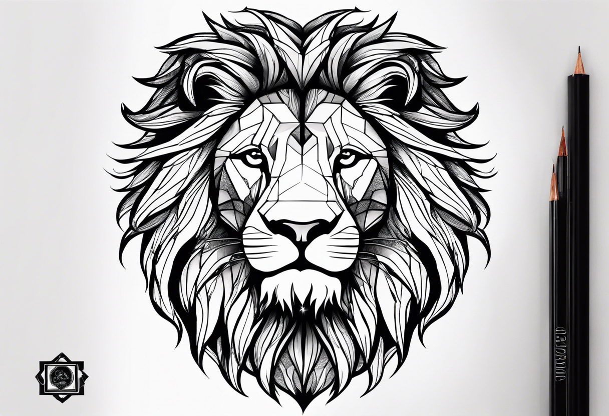 a psychedelic lion tattoo idea