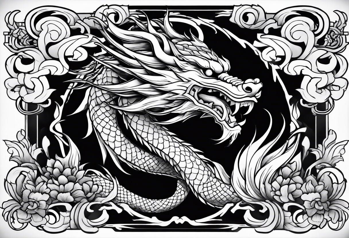 Japanese Dragon head located on arm tattoo idea