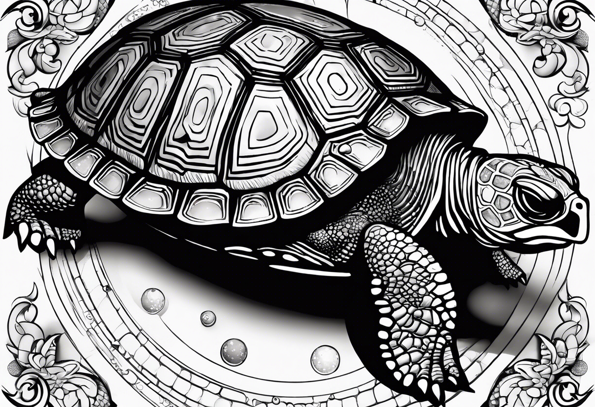 Turtle with the circle of fifths on its shell tattoo idea