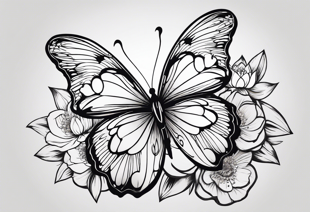 Butterfly lotus tattoo idea