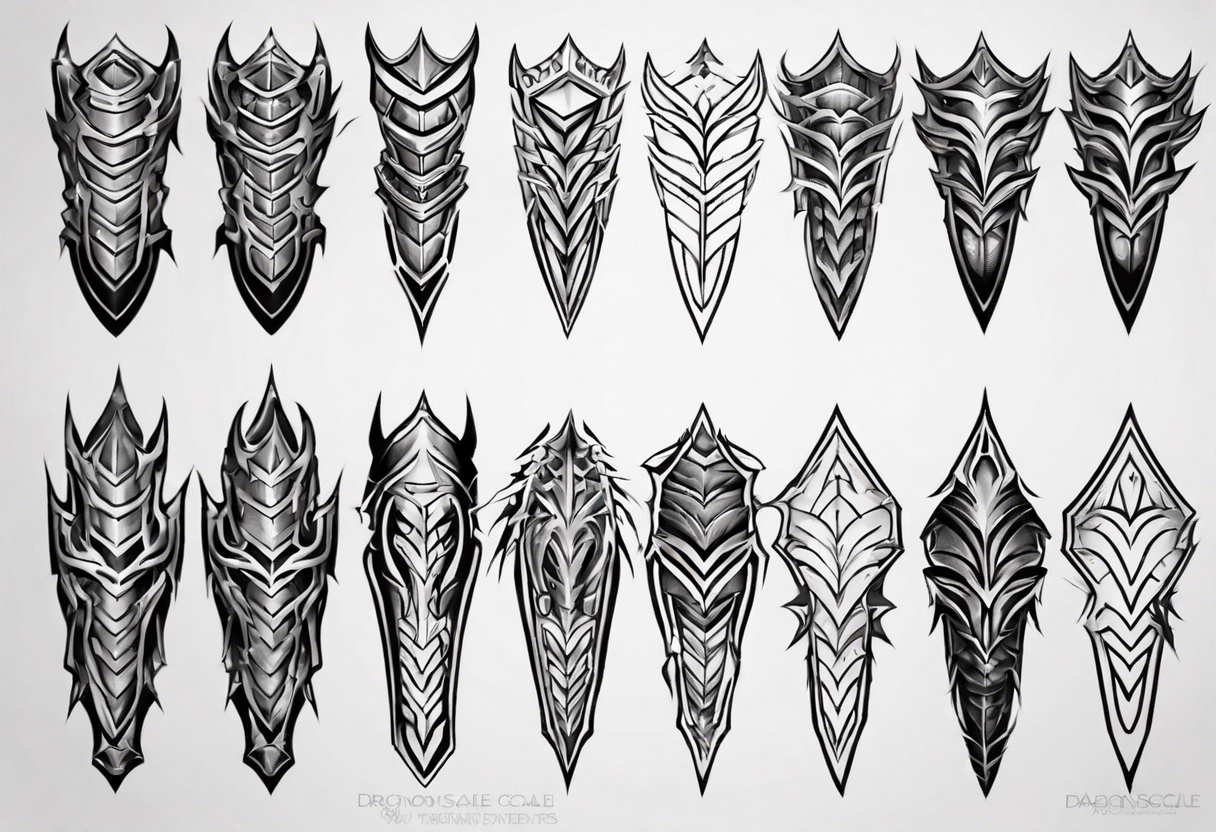 Dragonscale Leg armor symmetrical tattoo idea