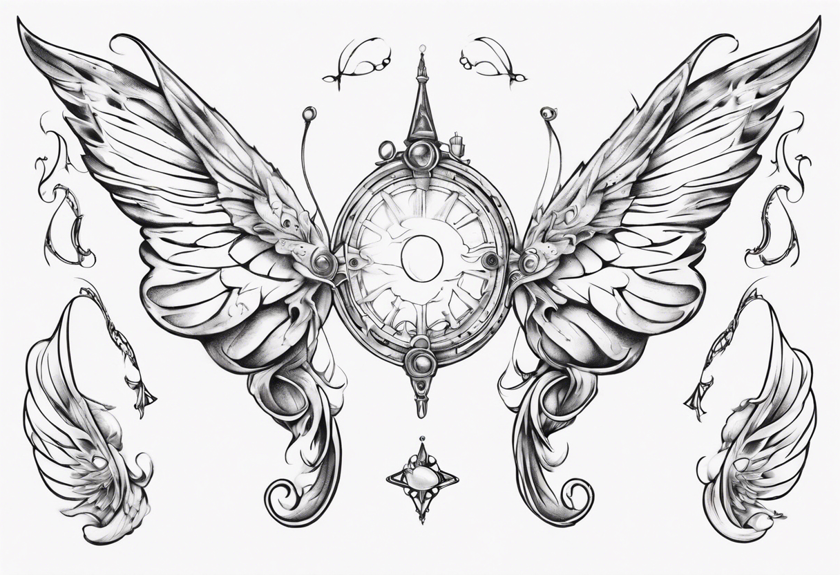 Curiosity inscribed into the basic outline of a ffairy wing tattoo idea