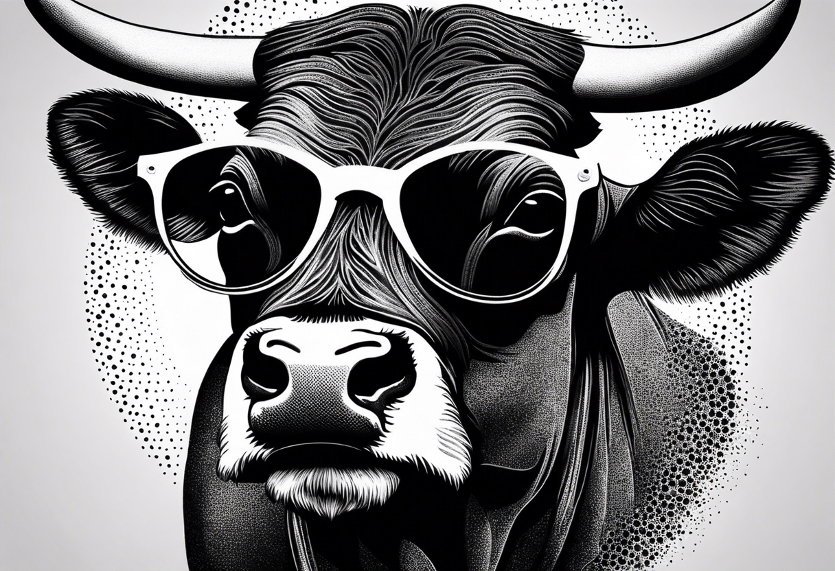 taurus with sunglasses tattoo idea