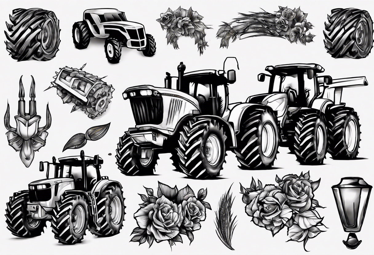 John deer combine tractor tattoo idea