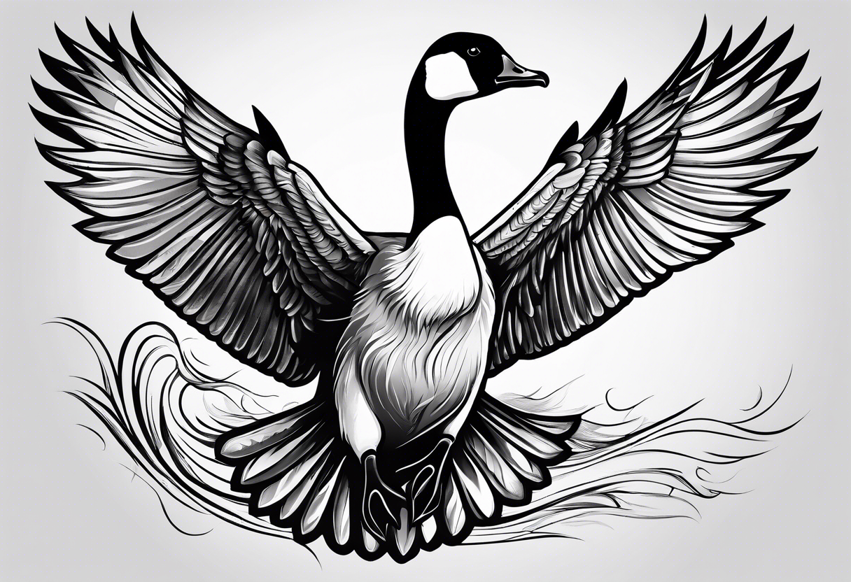 very angry canadian goose tattoo idea