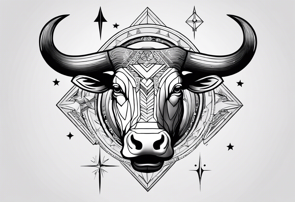 Bull Tattoo with Half-Star Geometric by brkctnky on DeviantArt