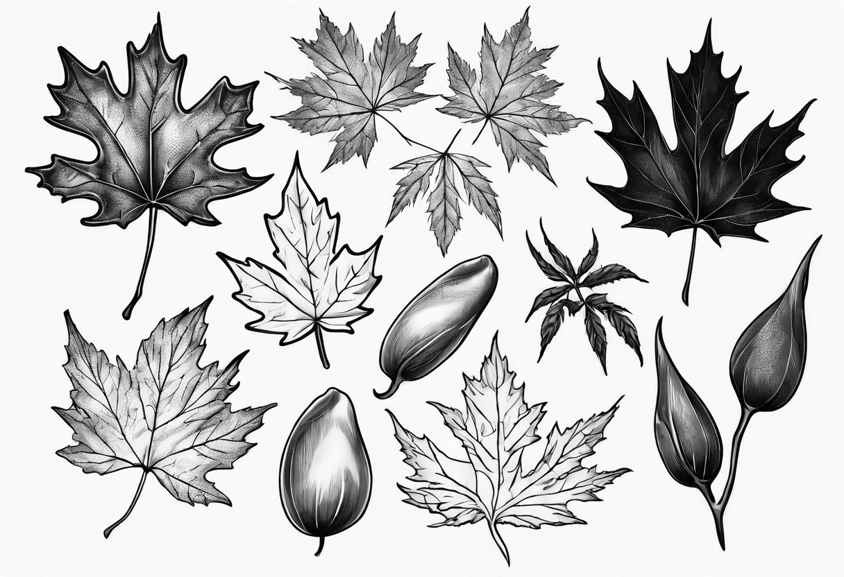 silver maple seeds tattoo idea