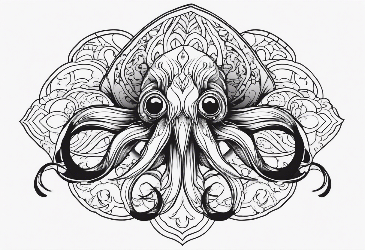 squid with adult swim style tattoo idea