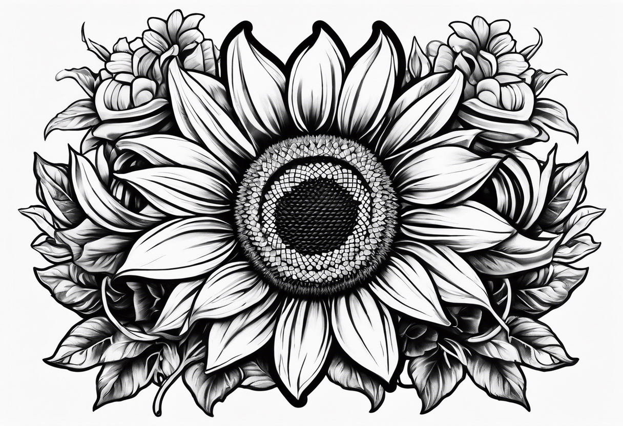 Sunflower and horseshoe tattoo idea