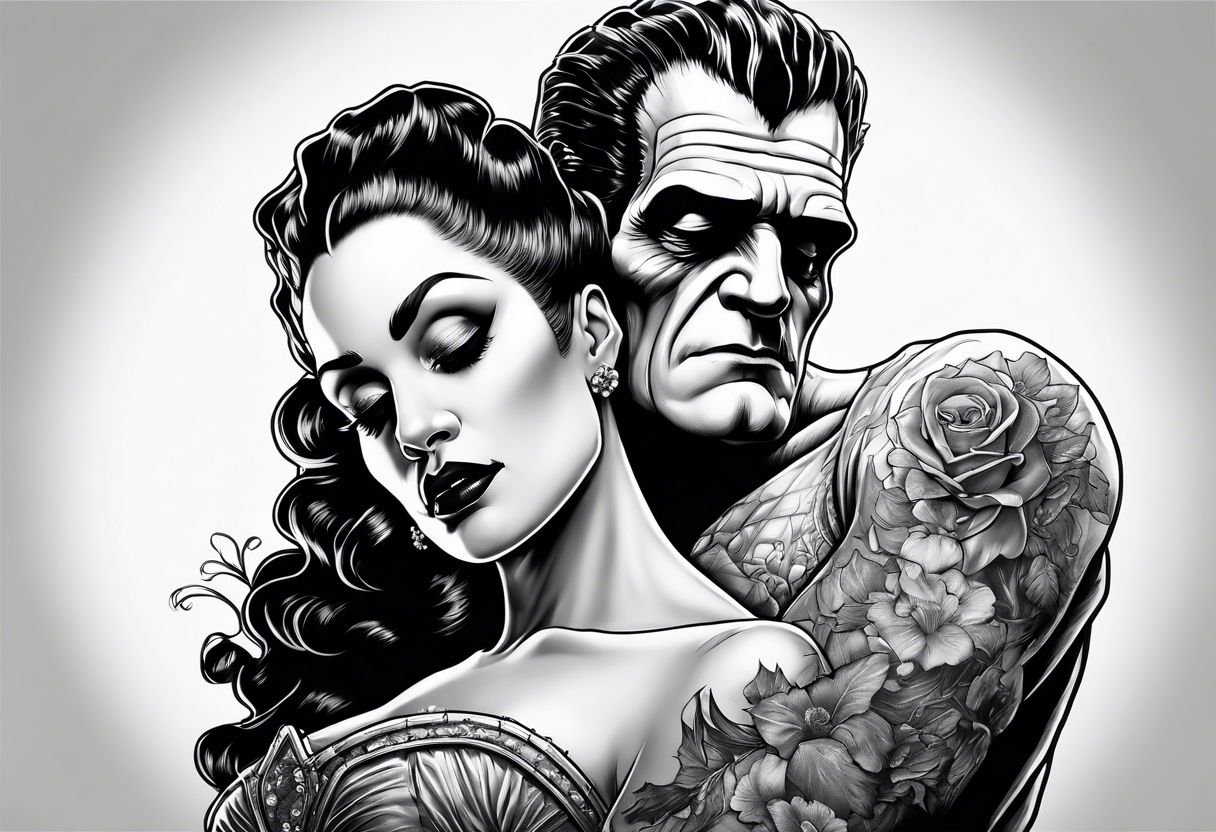 Frankenstein choking bride of Frankenstein tattoo idea