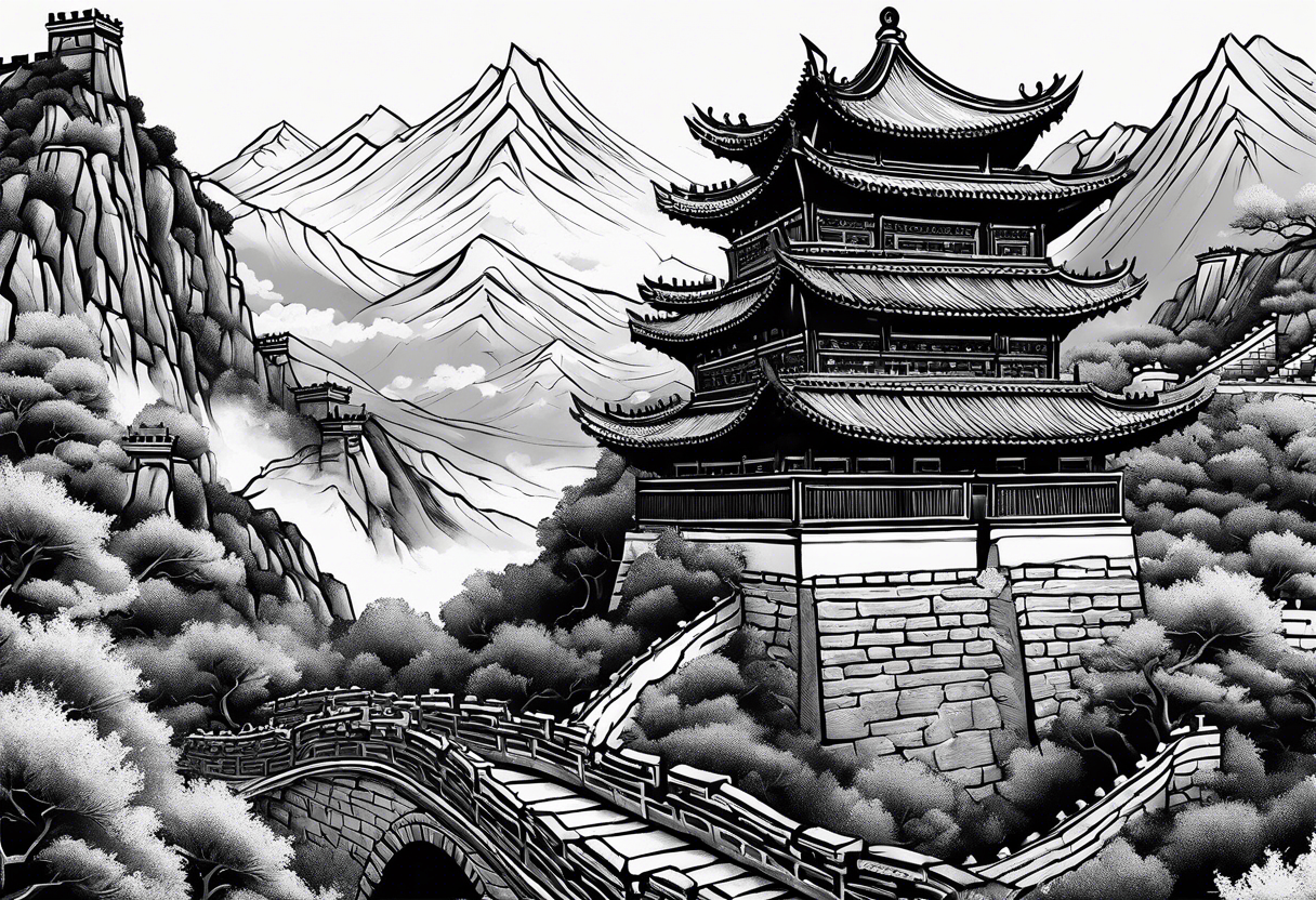 Great chinese wall tattoo idea