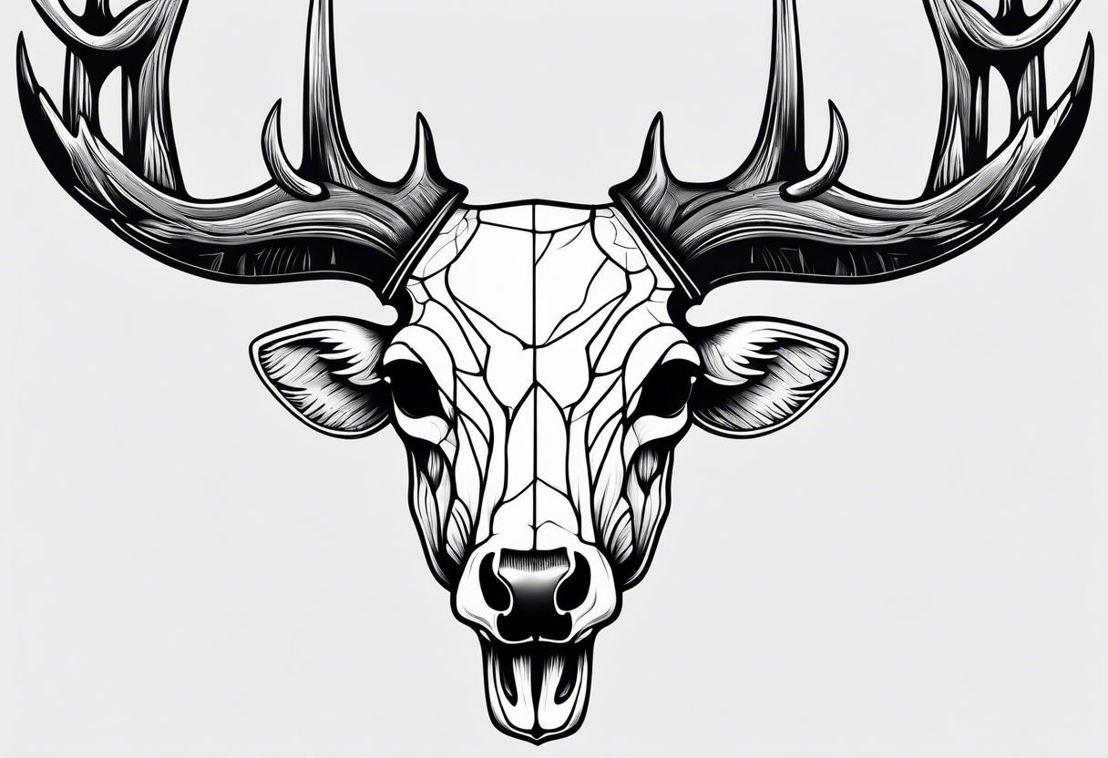 Dead deer skull tattoo idea