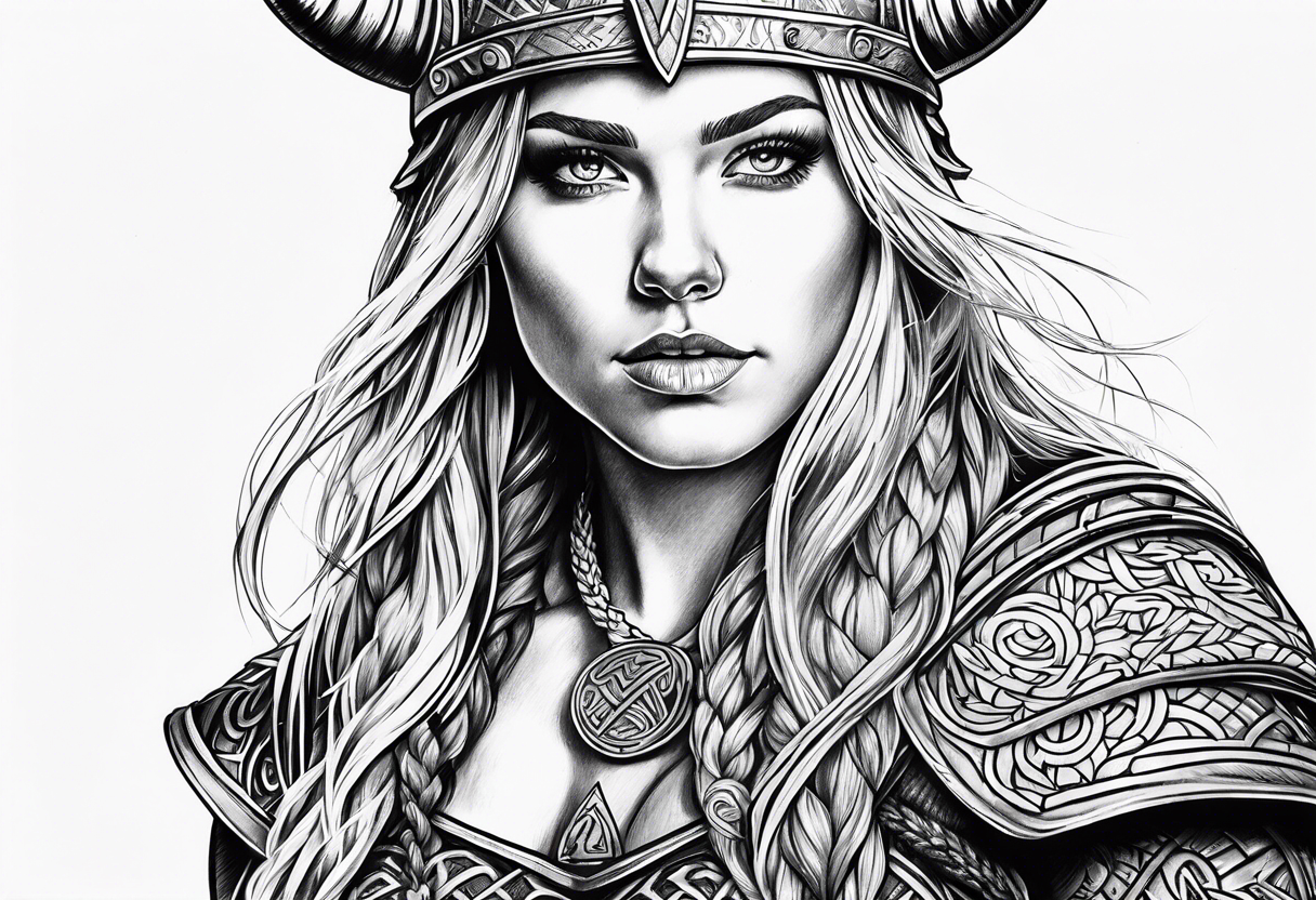 Female viking tattoo idea