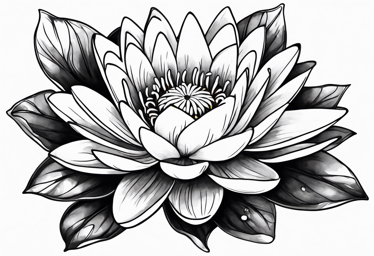 Water lily bouquet tattoo idea