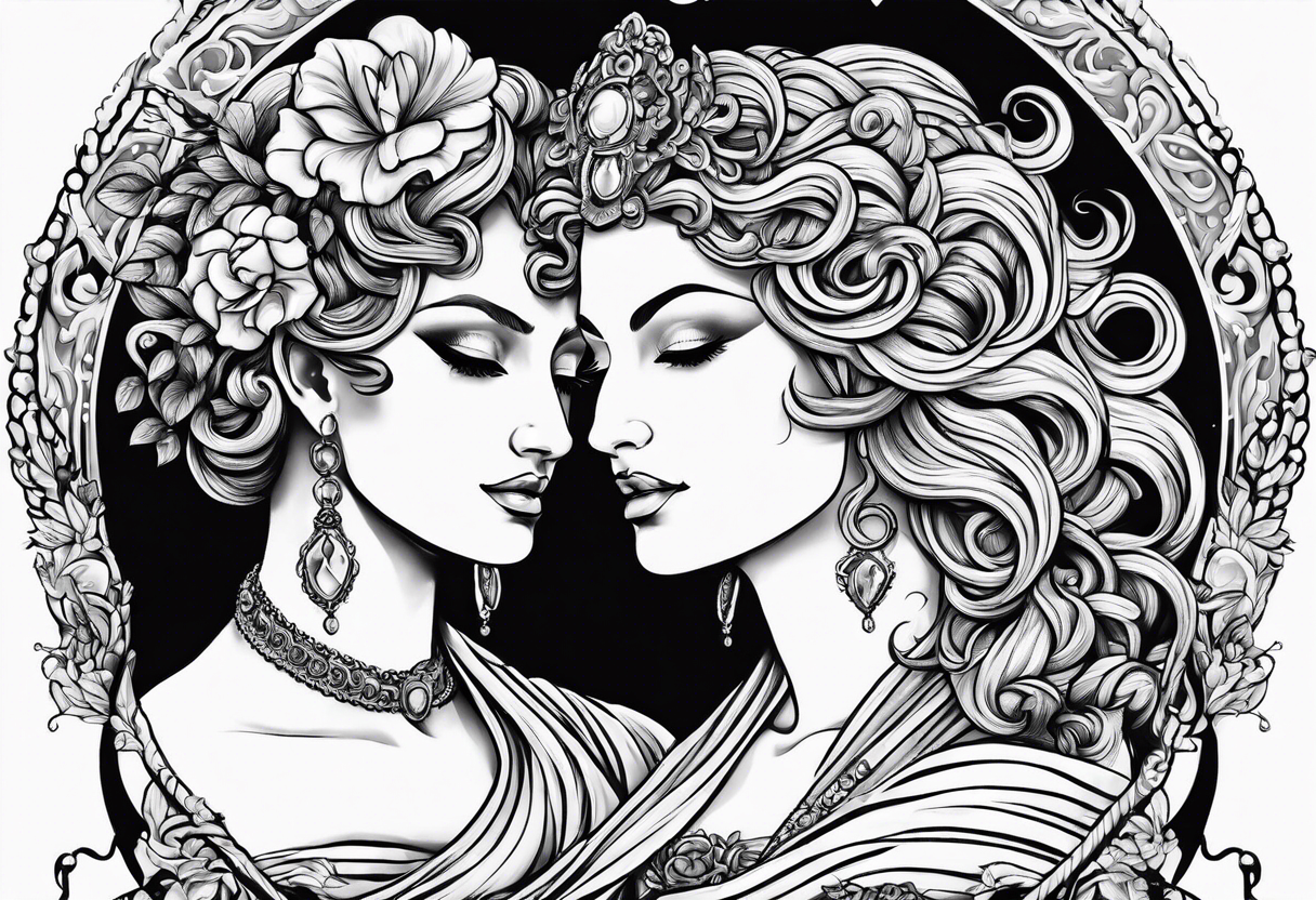 Medusa and persephone as lesbian lovers tattoo idea