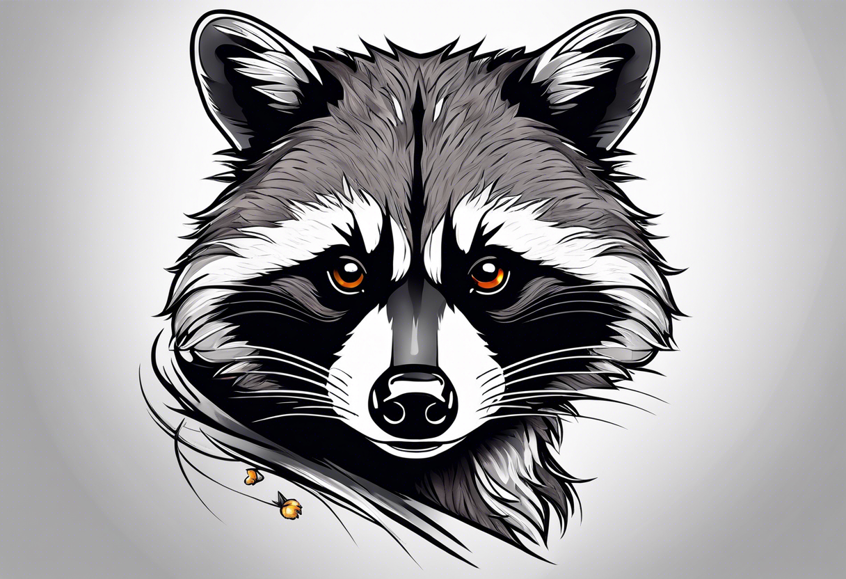 raccoon on shoulder tattoo idea