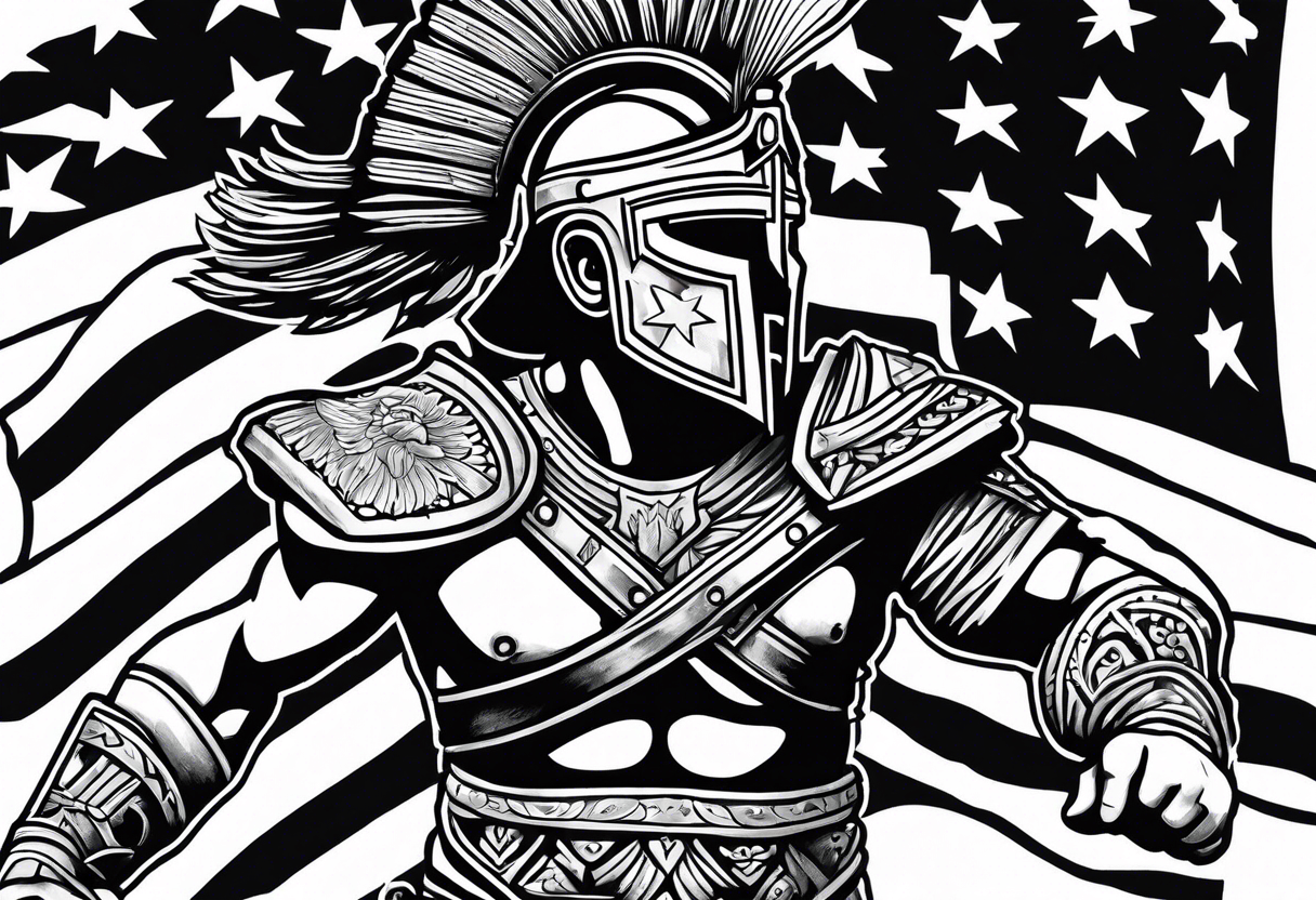 Gladiator on Arizona state flag tattoo idea