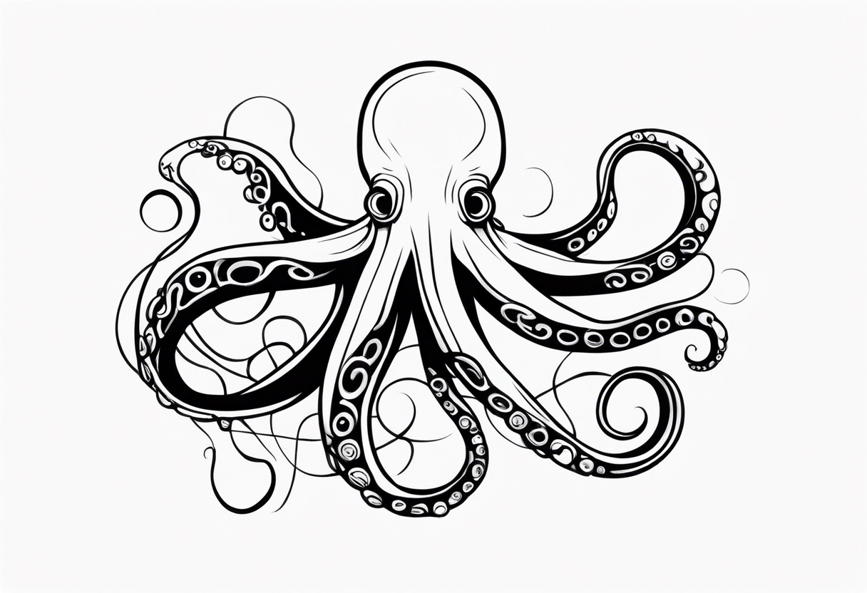 Electric octopus natural tattoo idea