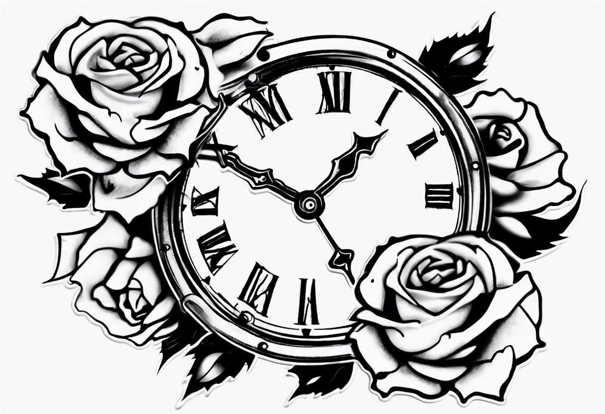 S.A.V.I Temporary Tattoo Stickers, Broken Clock Big Lion Face Broken Clock  Tattoo Pattern For Men, Women,