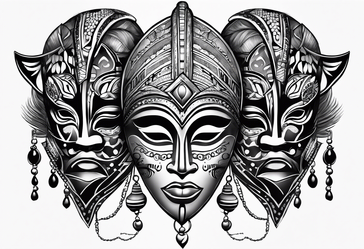 African masks tattoo idea