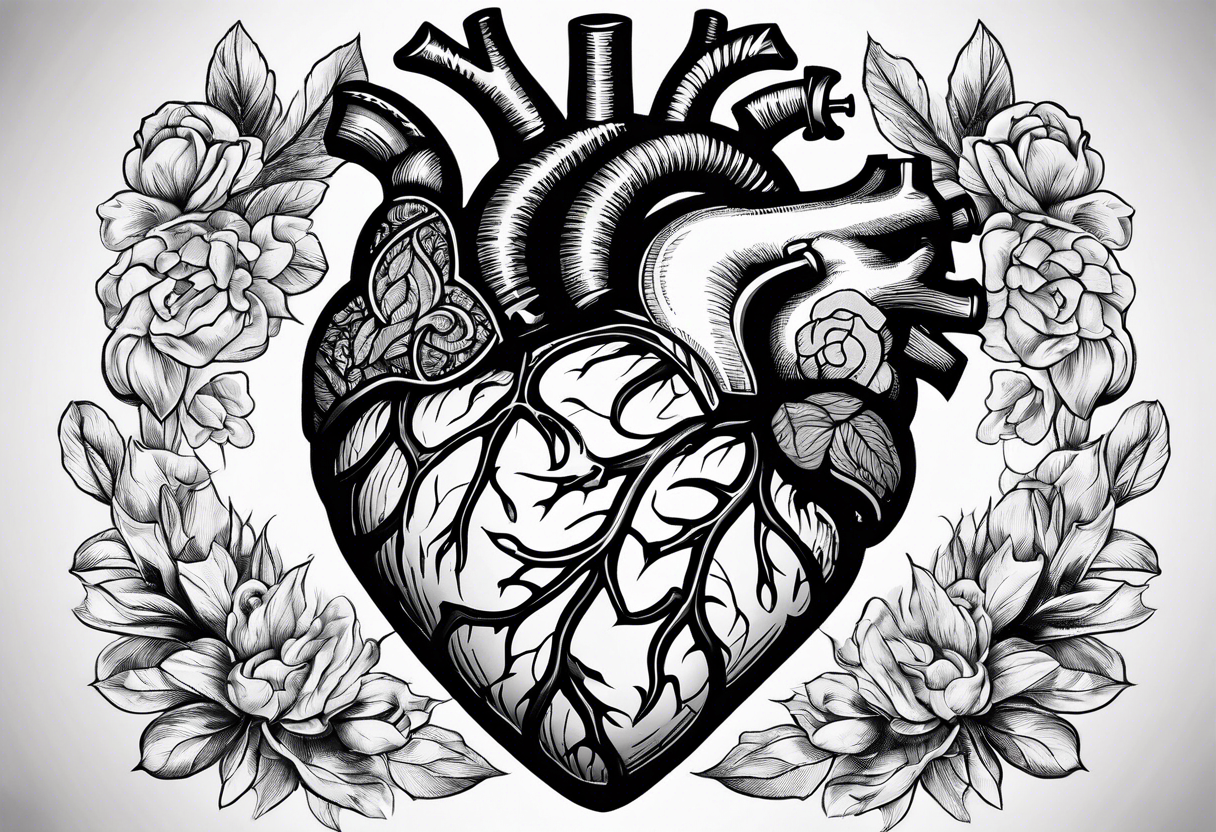 Anatomical heart from old textbook tattoo idea