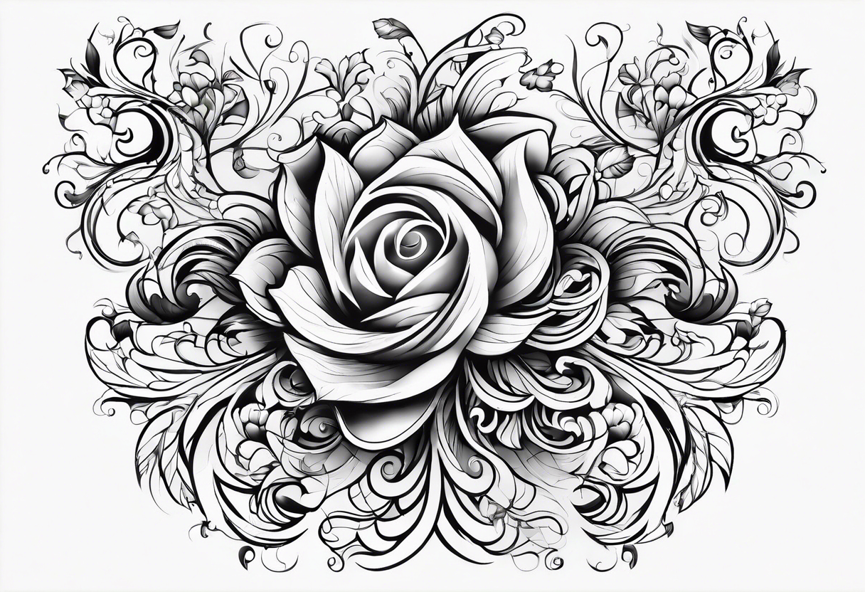 Decorative swirl as a stem tattoo idea