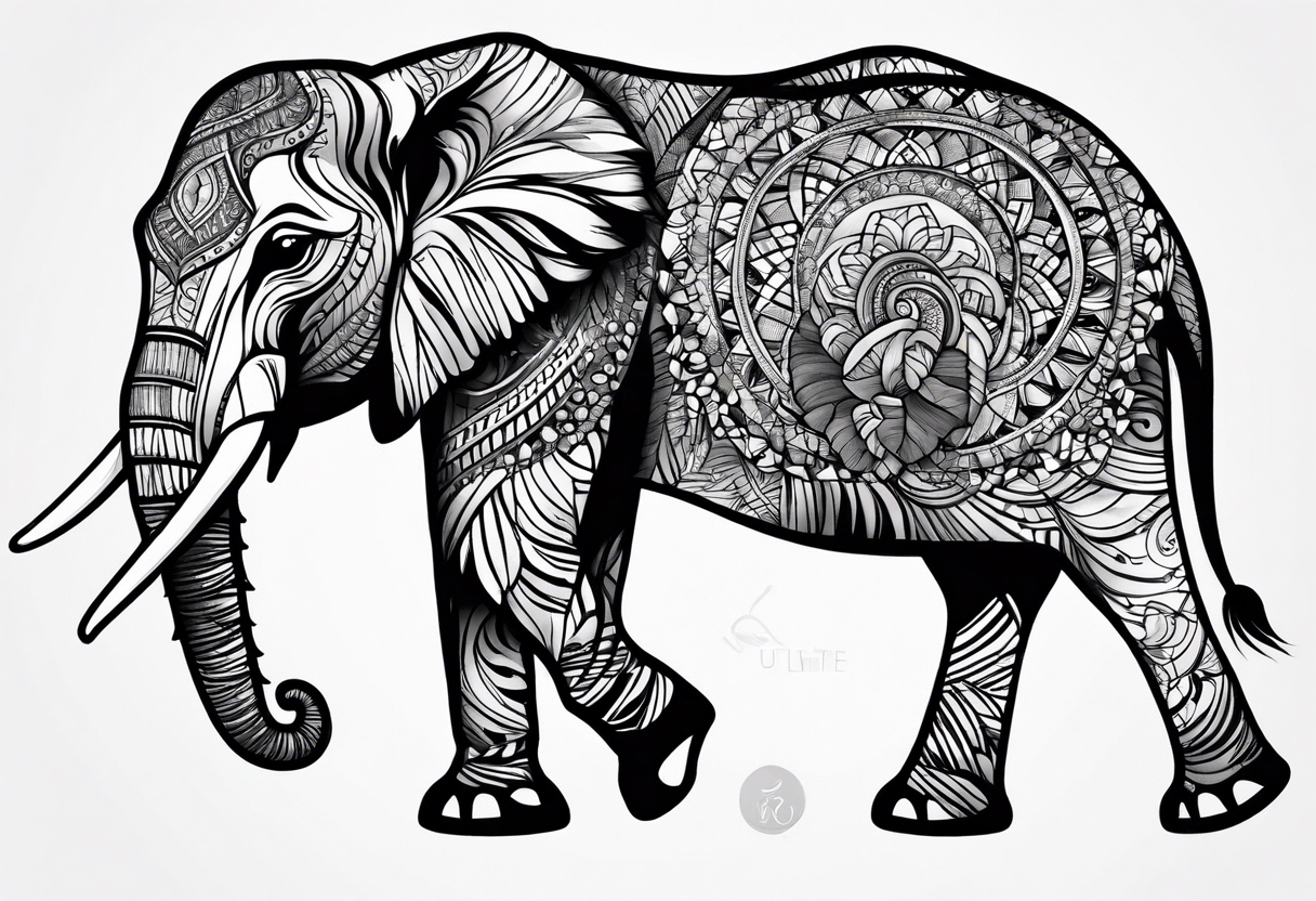 African elephant tattoo idea