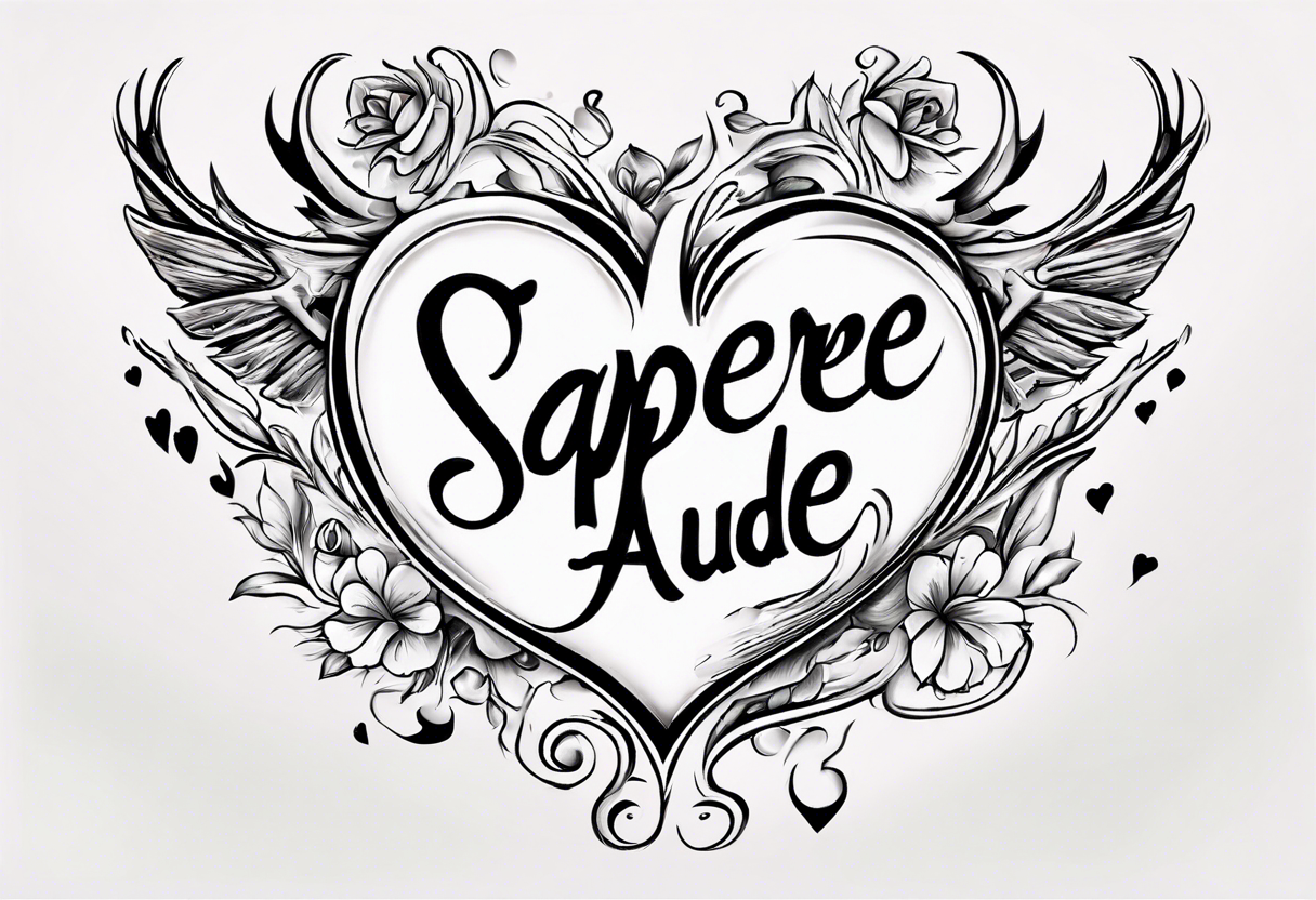 Schriftzug :" sapere aude" Traumfänger, herz tattoo idea