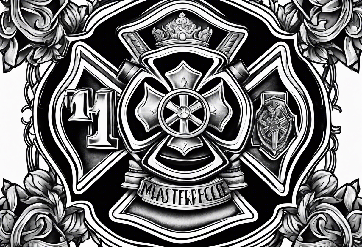 Maltese cross firefighter tattoo idea