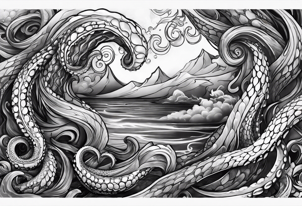 tentacles realism sleeve tattoo idea