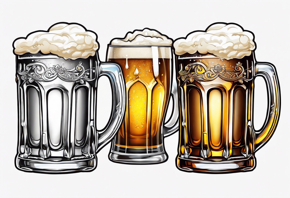 American classic tattoo of beer mug tattoo idea