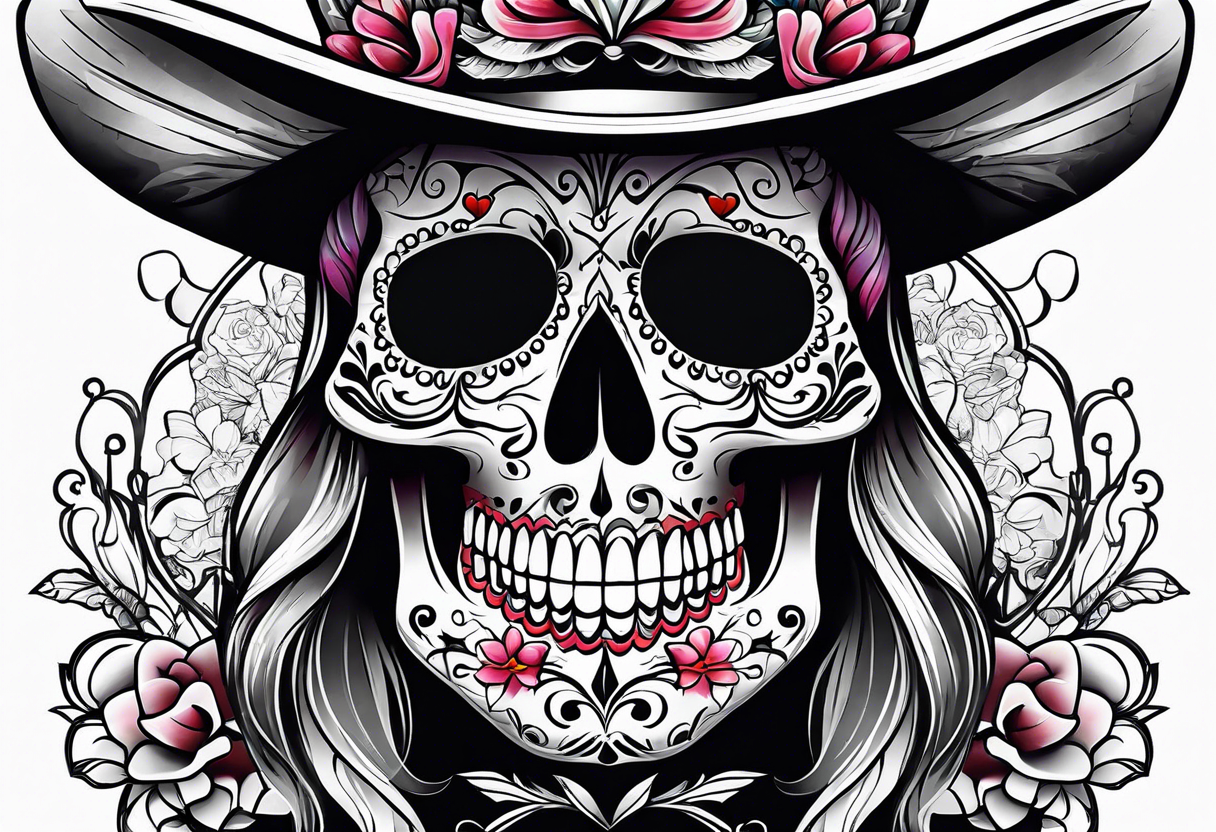 Sugar skull tattoo idea