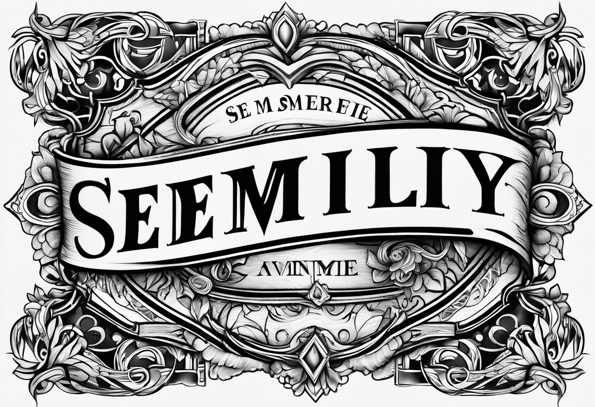 the name semilly in PNG with fancy letters tattoo idea