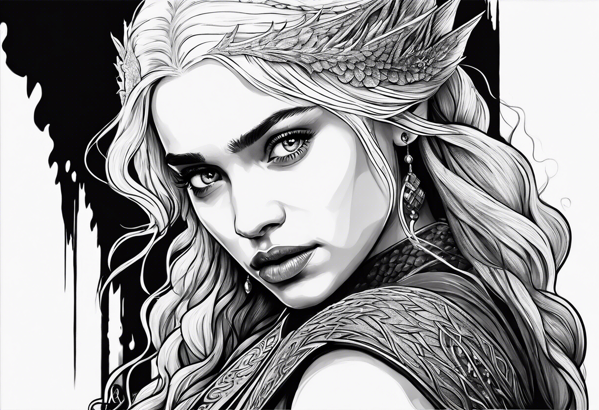 game of thrones daenerys like tim burton the whole figure in the picture tattoo idea