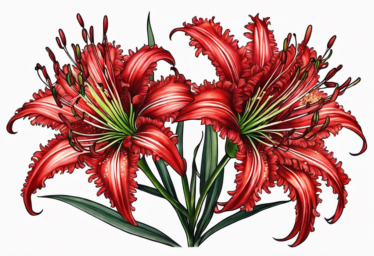 Red spider lilies tattoo idea