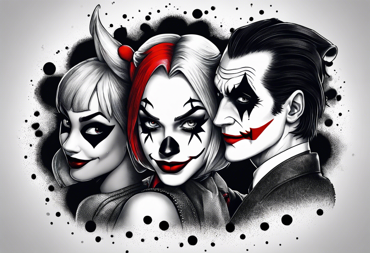 joker and harley quinn from the animated serie tattoo idea