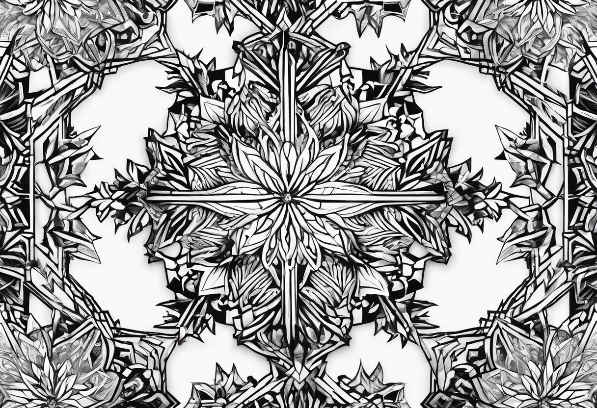 repeating Ice crystal surface hoar tattoo idea