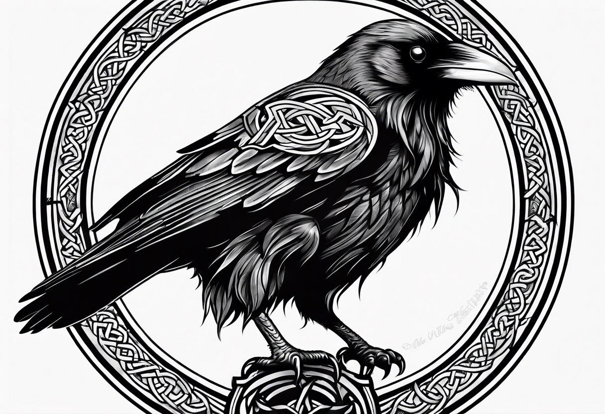 raven perched
roman numeral
celtic tattoo idea