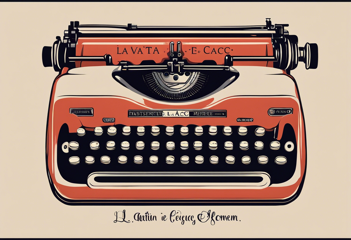 small written quote with type writter machine style saying  "L a v i t a  è  c i ò  c h e  t i  a c c a d e  m e n t r e  s e i  i m p e g n a t o  a  f a r e  a l t r i  p r o g e t t i." tattoo idea