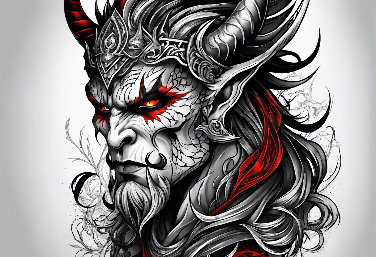 Asta half demon tattoo idea