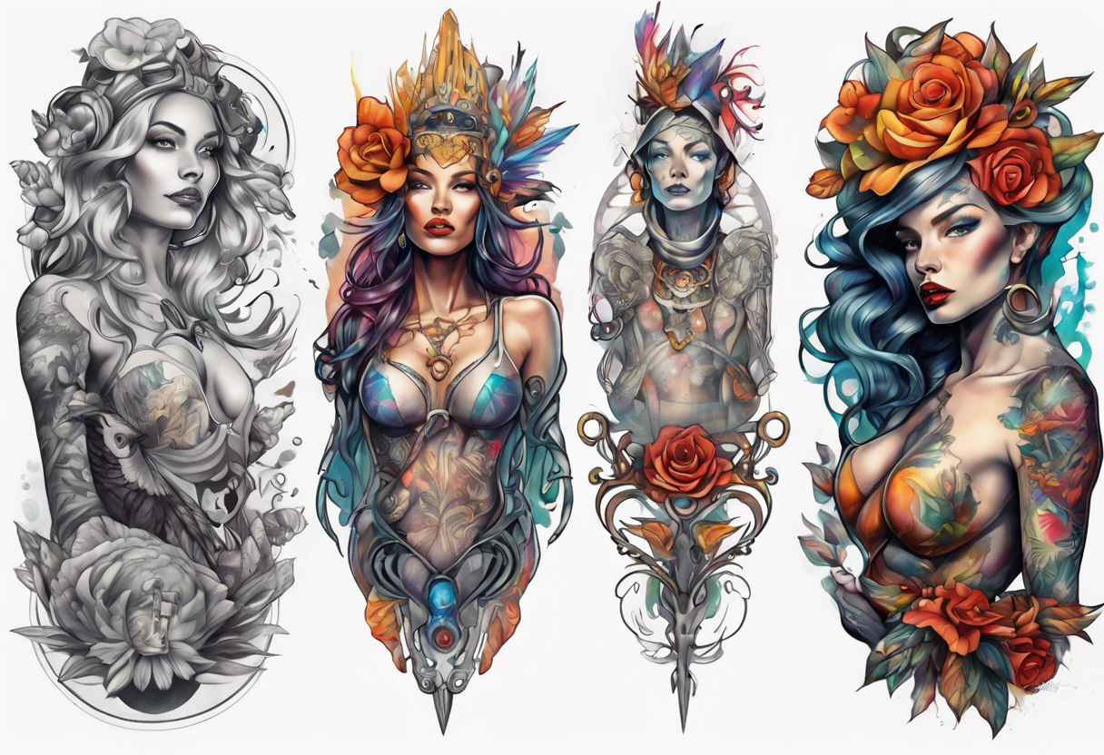 majestic woman by Android Jones tattoo idea