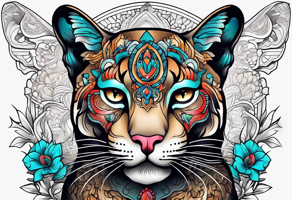 Puma with third eye tattoo idea