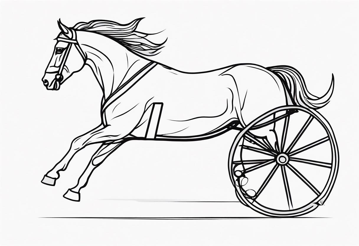 Horse drawn using a single line tattoo idea