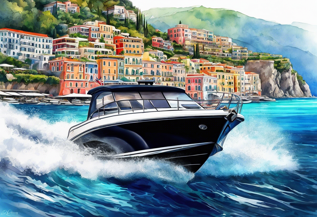 Speed Boat to island of capri tattoo idea